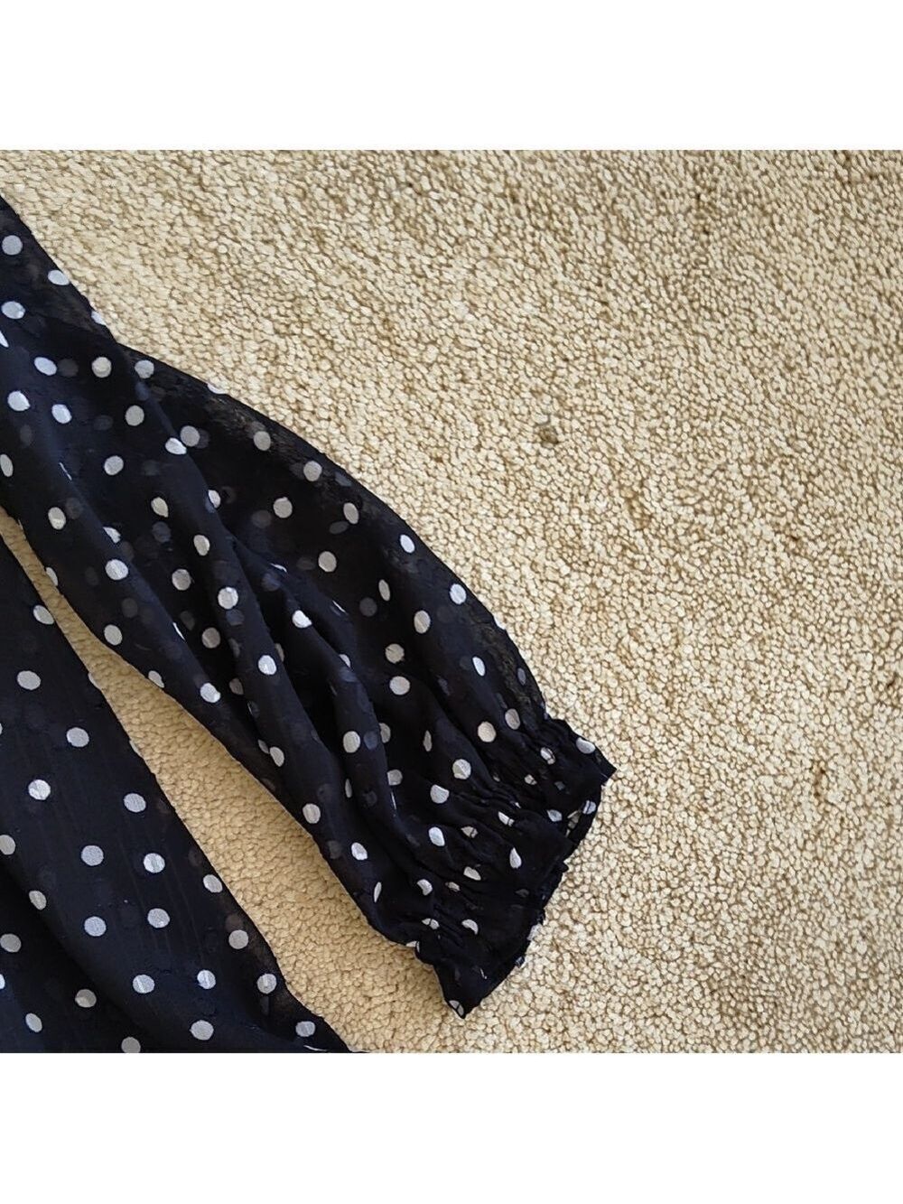LOFT Black and White Polka Dot Blouse - Picture 3 of 7